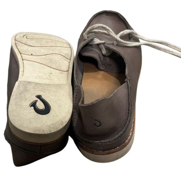 Olukai Moku Dede Leather Loafer Boat Shoe Convertible Back Tan Womens Sz 6.5 - Picture 2 of 6